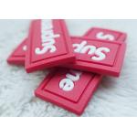 Flat Color Separation Clothes Rubber Logo Patches / PVC Rubber Label for sale