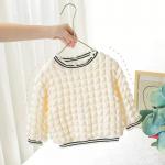 Cotton Polyester Winter Children'S Clothing Plush Blouse White Long Sleeve Pullover for sale