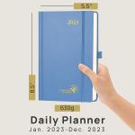 Hardcover Blue 2023 Daily Planner , Monthly Weekly Schedule 1 Page Per Day Planner