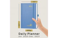 China Hardcover Blue 2023 Daily Planner , Monthly Weekly Schedule 1 Page Per Day Planner supplier
