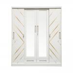SGS Rustproof 4 Door Steel Wardrobe Clothes Vertical Wardrobe Storage Closets for sale