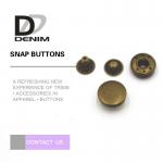 16L Bulk Brass Snap Buttons Nickel Free Lead Free With DTM Color Design for sale