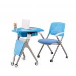 Modern Foldable ABS / PP Plastic Round Training Room Tables And Training Chairs Set for sale