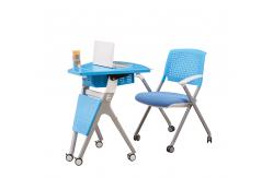 China Modern Foldable ABS / PP Plastic Round Training Room Tables And Training Chairs Set supplier