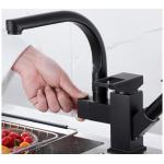 Siliver Black Household Pull Out 360° Pressurized Sprayer Sink Faucet