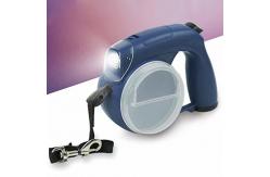 China 4m Retractable Led Dog Leash Nylon Retractable Dog Leash With Flashlight supplier
