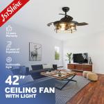 42 inches Invisible Blade Ceiling Fan  Farmhouse Style With Light for sale