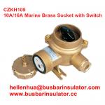 10A/16A marine brass socket with switch CZKH109 IP56 adopted standard DIN89263