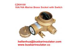 China 10A/16A marine brass socket with chain switch outlet CZKH202 IP56 supplier