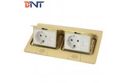 China Copper alloy material double network interface double pop up floor socket supplier