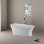 Glossy White Free Standing Bathtub Bathroom Remodeling Center Drain Placement