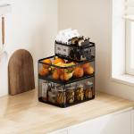 Mesh Steel Storage Baskets Organizer Containers For Home Cabinet Pantry Closet Kitchen Fridge Fruit Makeup Metal Wire Basket for sale