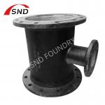 Ductile Iron Flanged Reducing Tee PN10 Pipe Fittings Cement Lining Bitumen Coating for sale