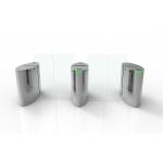 Half Height Glass Sliding Speed Gates Turnstile With Card Reader Access Control
