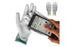 China Dust Free PU Coated ESD Palm Fit Anti Static Gloves supplier