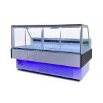 Transparent Glass Square Refrigerated Deli Showcase Single Temperature R404a for sale
