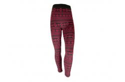 China Snowflake Burgundy Black Color Womens Fleece Lined Leggings 97 Polyester 3 Spandex supplier