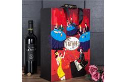 China Recycled Wine Bottles Cardboard Paper Boxes With Handles supplier