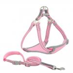 Breathable Mesh Reflective Leash And Collar set Chest Strap Traction Set Dog Collar And Leash Kit for sale