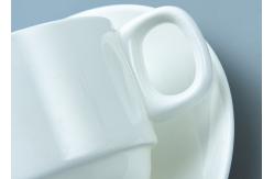 China SGS White Stackable Ceramic Mug Cup With Handle supplier