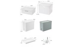 China Rectangle 26*33cm Plastic Storage Bins With Wheels For Clothes supplier