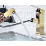 Brass 360°rotate Golden Pull Out Hotel Basin Faucet Tap for sale