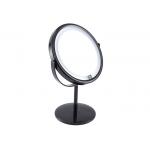 PU Leather Small Round Makeup Mirror Rotatable Round Cosmetic Mirror for sale