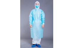 China Knitted Cuff 37g Disposable Isolation Gown Blue supplier