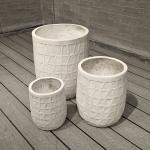 Round Fiber Clay Planter for Indoor and Outdoor Use