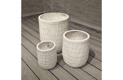 China Round Fiber Clay Planter for Indoor and Outdoor Use supplier