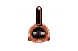 China Stainless Steel Cocktail Bar Strainer Etching Design Copper Plated supplier
