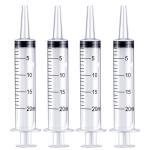 4 Pack Large Plastic Syringe for Scientific Labs and Dispensing Multiple Uses Measuring Syringe Tools (20 ml) for sale