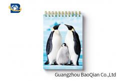 China Penguin Image Notebook Custom Printed Spiral Notebooks 3D Cover High Definition supplier