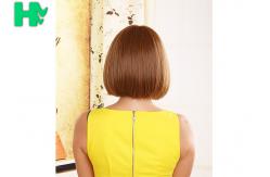 China Custom Silky Straight Synthetic Wig ,  Short Bob Wigs With Bangs supplier