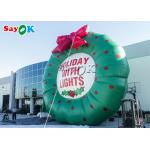ODM Green Inflatable Christmas Wreath For Outdoor Display for sale