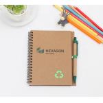 80sht Youfu Kraft Spiral Notebook A5 , 70gsm Mini Pocket Notebook With Pen