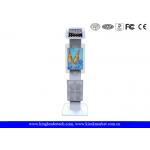Freestanding Ipad Mini Stand Secure Ipad Kiosk Lockable , Logo Panel And Leaflet Rack for sale