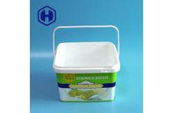 China Eco Friendly IML Plastic Containers Custom Square 2L Plastic Cracker Biscuit Packaging Box supplier