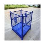 Steel Collapsible Pallet Container , Stackable Rigid Wire Containers With Targets On Feet