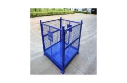 China Steel Collapsible Pallet Container , Stackable Rigid Wire Containers With Targets On Feet supplier