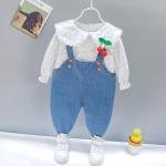 47.2in 120CM Blue Children'S Outfit Sets Flower Top Outfits Two Piece Suit for sale