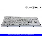 Brushed Metal Kiosk Stainless Steel Panel Mount Keyboard With Optical Trackball And FN Keys for sale
