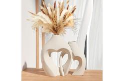 China Romantic Couple Vase in Matte Black Finish supplier