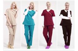China Split Hem Scrubs Medical Uniforms Back Straps With Drawstring Casual Trousers supplier