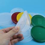 Clear Recycling Embossed Resuable 73mm PE Plastic Lids for sale