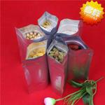 customized printed aluminum foil packaging bags with k and clear window for sale