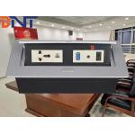 Silver Color Desk Pop Up Sockets  , Space Saving Hidden Power Socket for sale