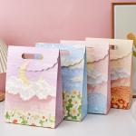 Customized Kraft Art Gift Paper Packaging Bag Personalized Pink Small Packaging Hand Held for sale