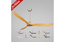 China Eco Silent Solid Wood Ceiling Fan Electric Power White Rotation supplier