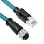 Alvin's Cables M12 X-Code 8 Pin Female to RJ45 Ethernet Cable Cat6a High-Flex Shielded for Cognex Keyence Basler Industrial Automation Fieldbus Module 32.8ft/10m,Green for sale